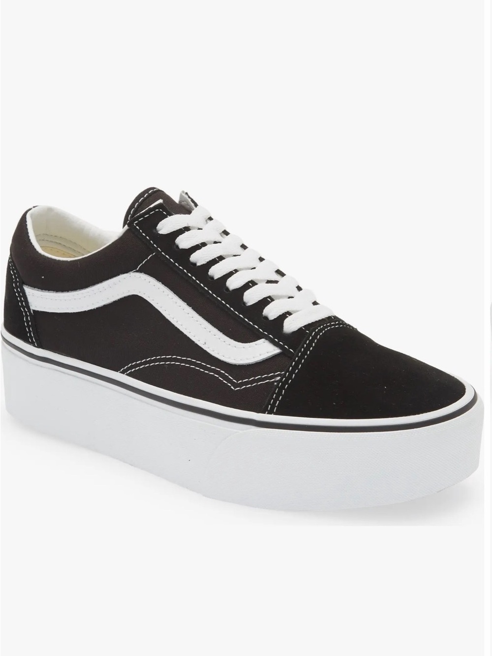 Vans Platform Old Skool Sneaker in Black and White